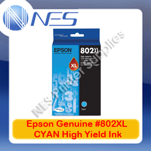 Epson Genuine #802XL-C CYAN High Yield Ink Cartridge for WF-4720/WF-4740/WF-4745 (C13T356292)